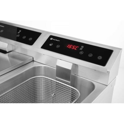 Indukční fritéza s výpustí - 2 x 8 l, HENDI, Profi Line, 16L, 230V/7000W, 577x609x(H)410mm | 215029